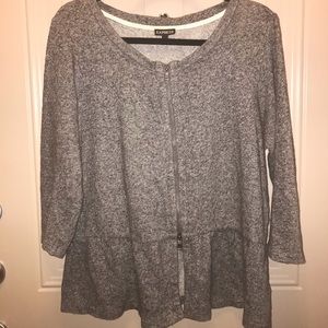 Express peplum zip-up sweatshirt